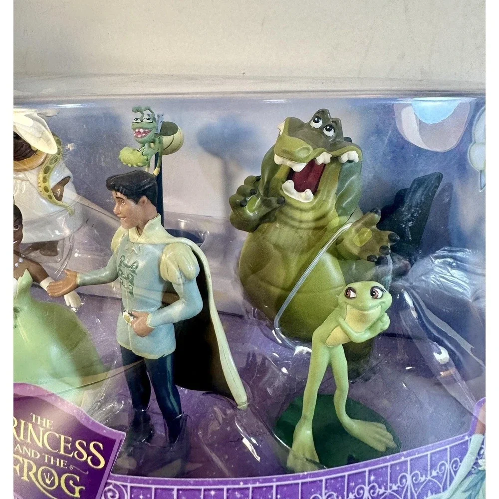 RARE! Princess and the Frog Figurine Playset Disney Store 7 pc NEW Cake Topper‎